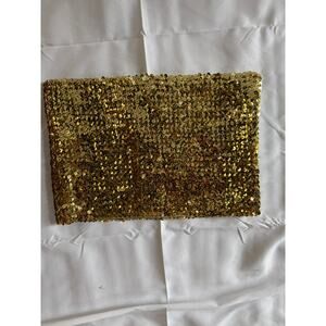 Anna Kaci Gold Sequin Glitter Bandeau Strapless Top L XL NWT